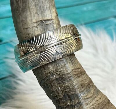 Sterling Silver Feather Cuff Bracelet by Aaron Davis