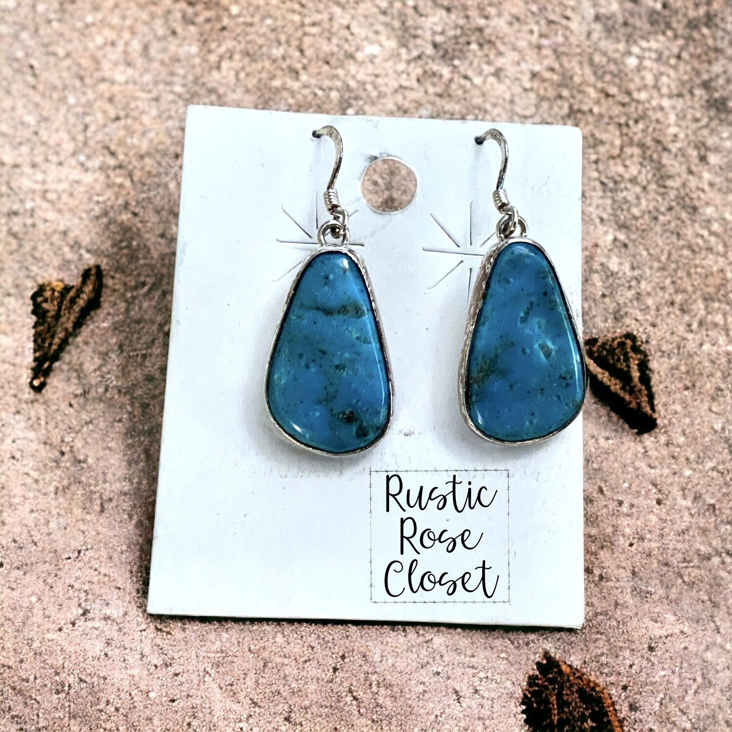 Bisby Blue Turquoise Sterling Earrings 