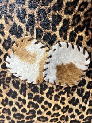 Cow Hide Coaster Set of 2 Decor