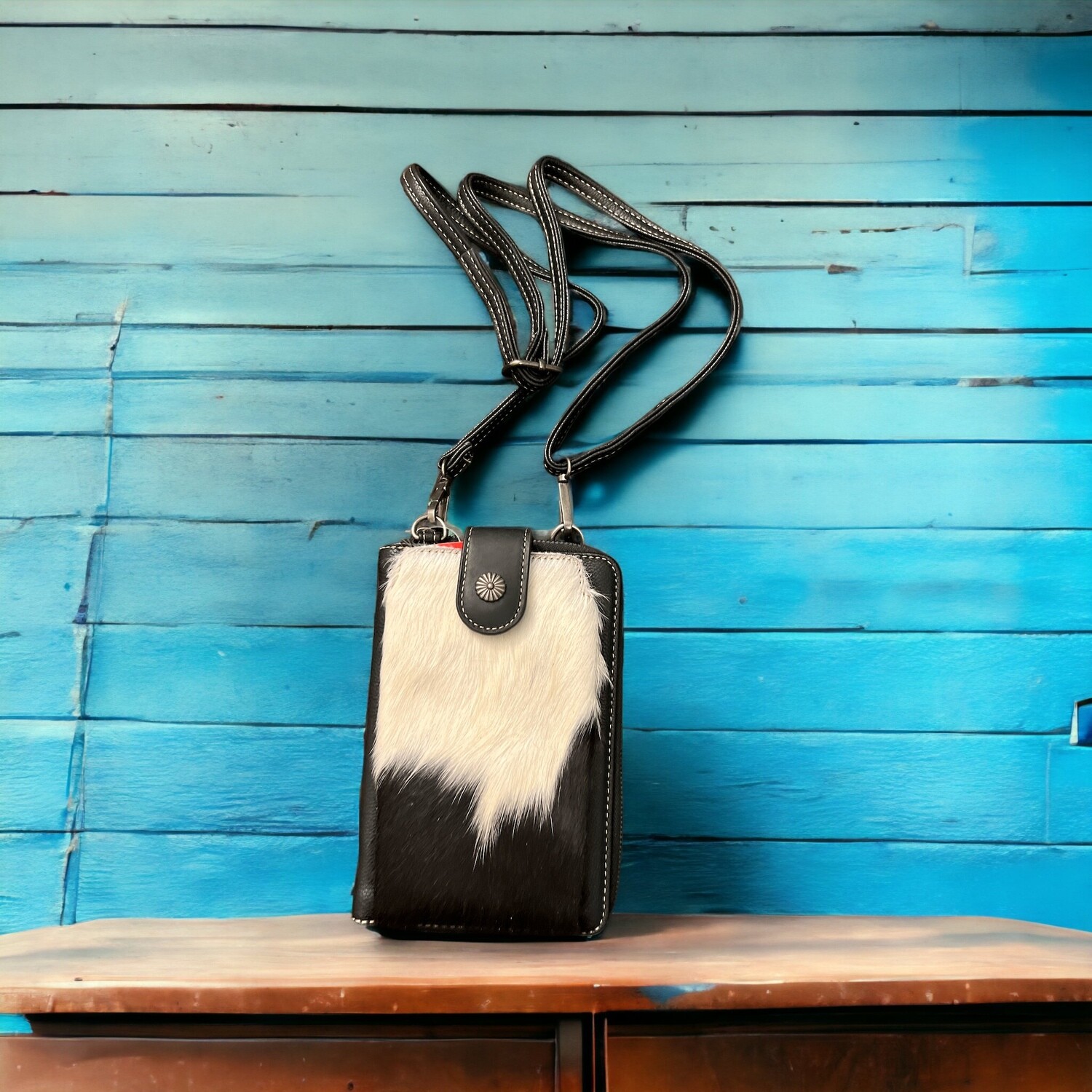 Cowhide Phone Wallet Crossbody