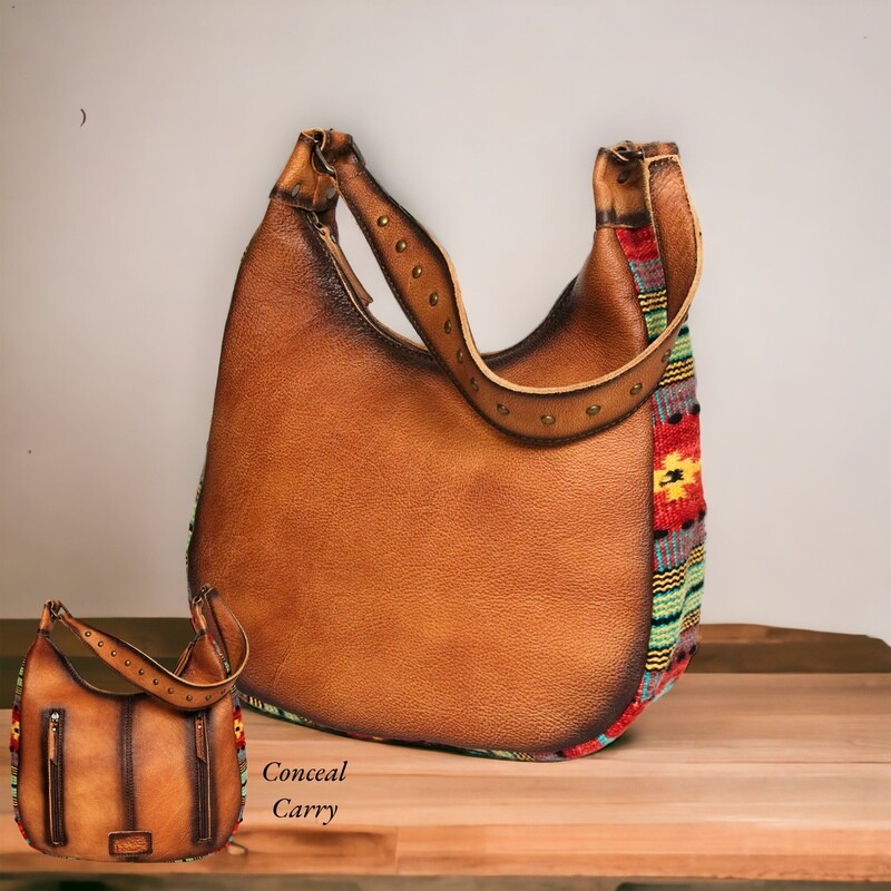 Leather Aztec Shoulder Bag