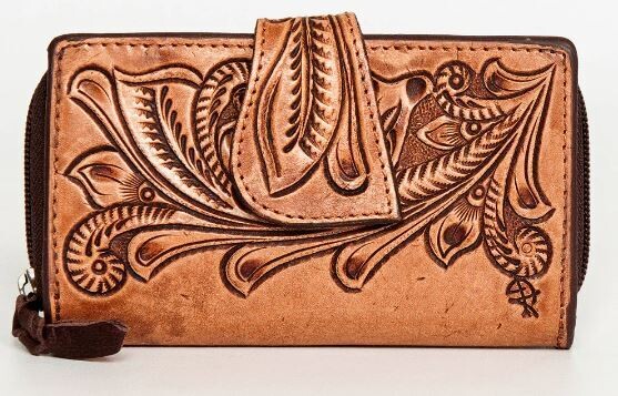 Tooled Fold Over Flap Wallet