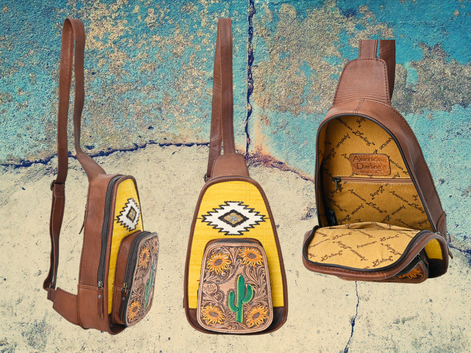 Saddle Blanket Leather Sling Bag 