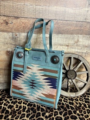 Wrangler Turquoise Aztec Concealed Carry Tote