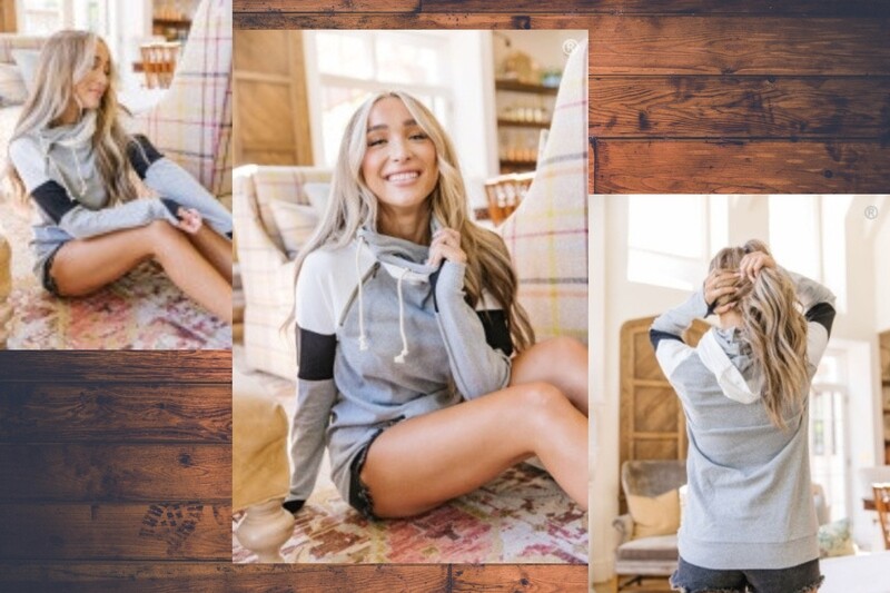 Ampersand Doublehood Sweatshirt- Moonlight Mist