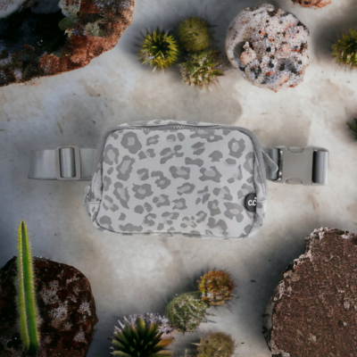 C.C Leopard Pattern Fanny Pack - Gray