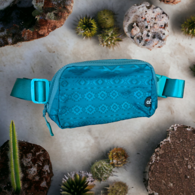 C.C South Western Pattern Fanny Pack - Teal