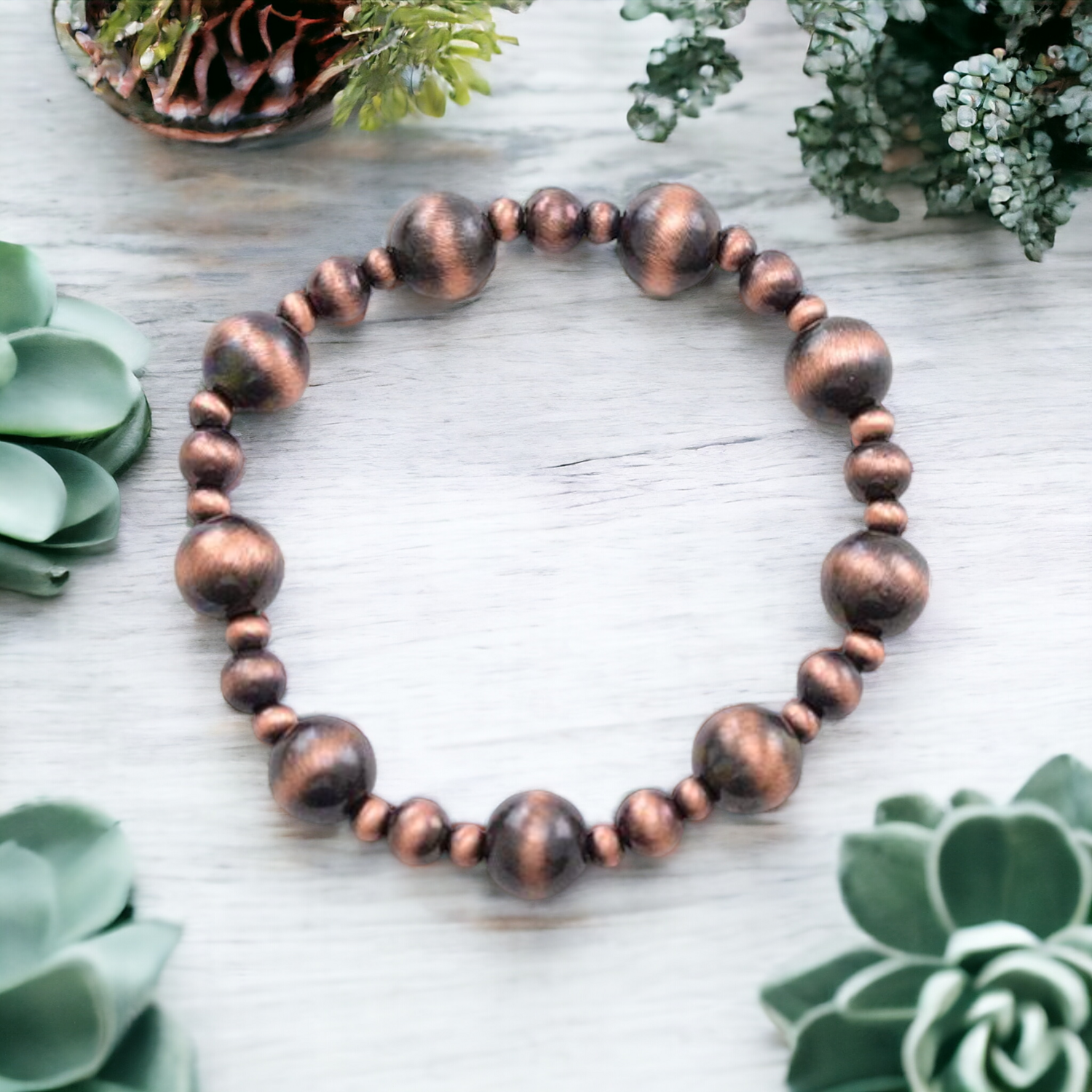 Navajo Pearl Copper Bead Bracelet