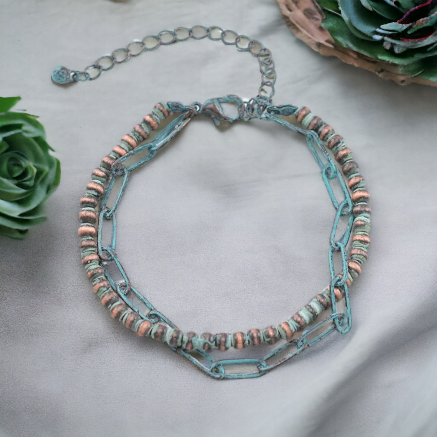 Navajo Pearl Bead Chain Bracelet