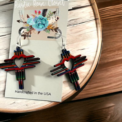 Zia Heart Serape Earrings