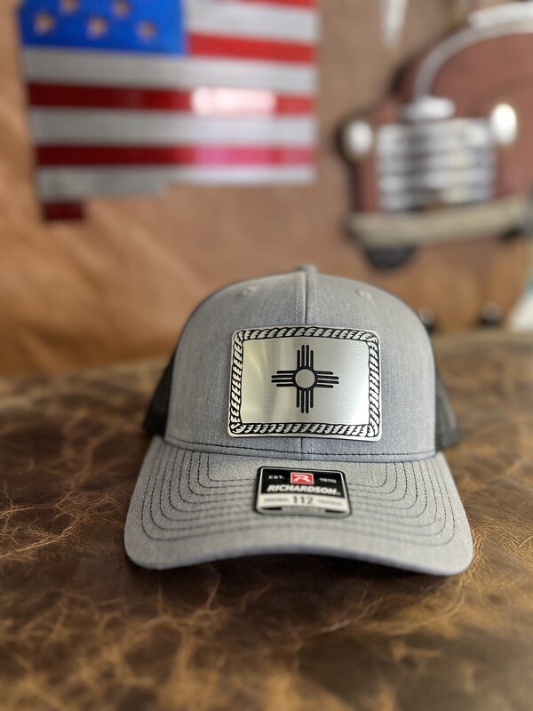 Gray/Black Silver Zia Rope Patch Richardson 112 Hat