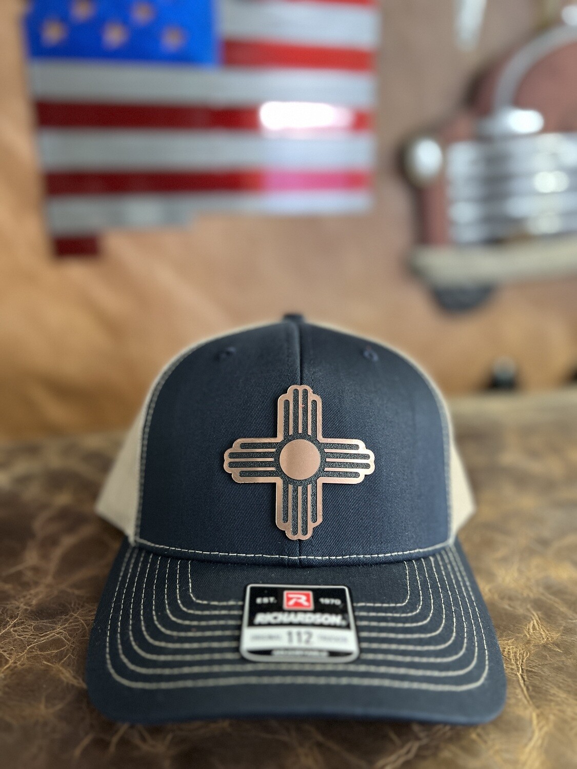 Navy/Cream Copper Zia Patch Richardson 112 Hat 