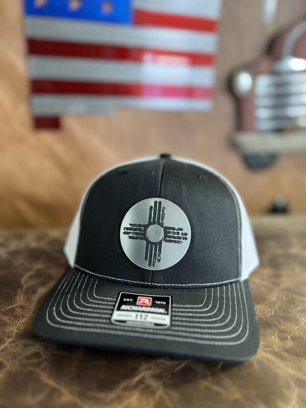 Black/White Silver Round Rustic Zia Patch Richardson 112 Hat 
