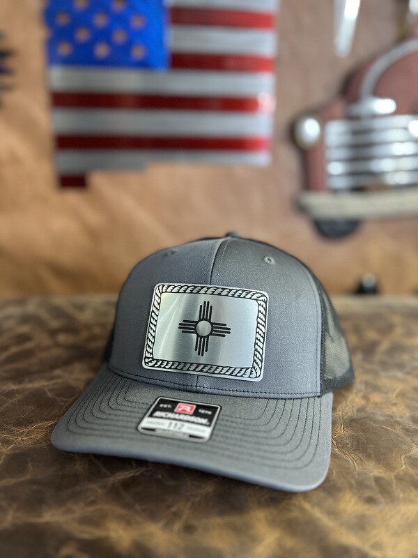 Charcoal/Black Silver Zia Rope Patch Richardson 112 Hat