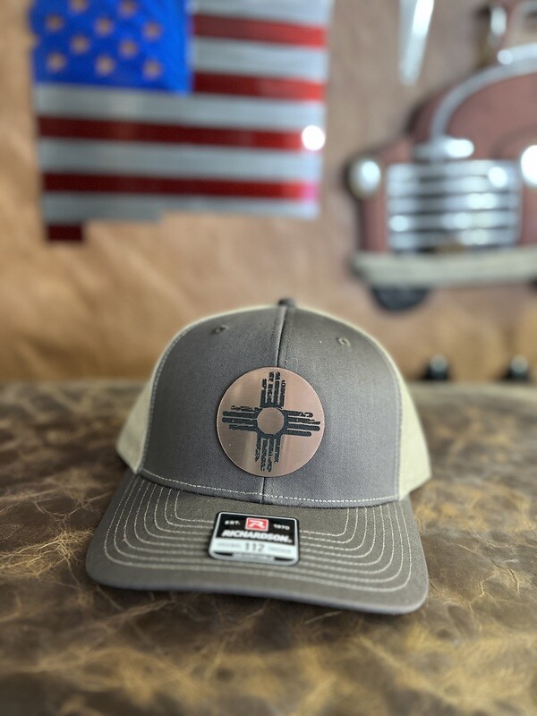 Coffee/Khaki Copper Round Rustic Zia Patch Richardson 112 Hat 