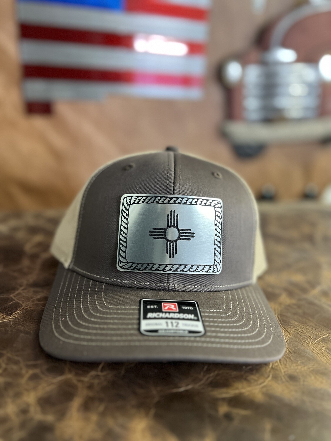 Coffee/Khaki Silver Zia Rope Patch Richardson 112 Hat 