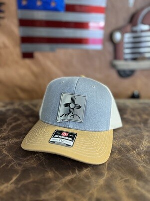 Mustard/Grey/Cream Silver Zia Mountain NM Shape Patch Richardson Hat 
