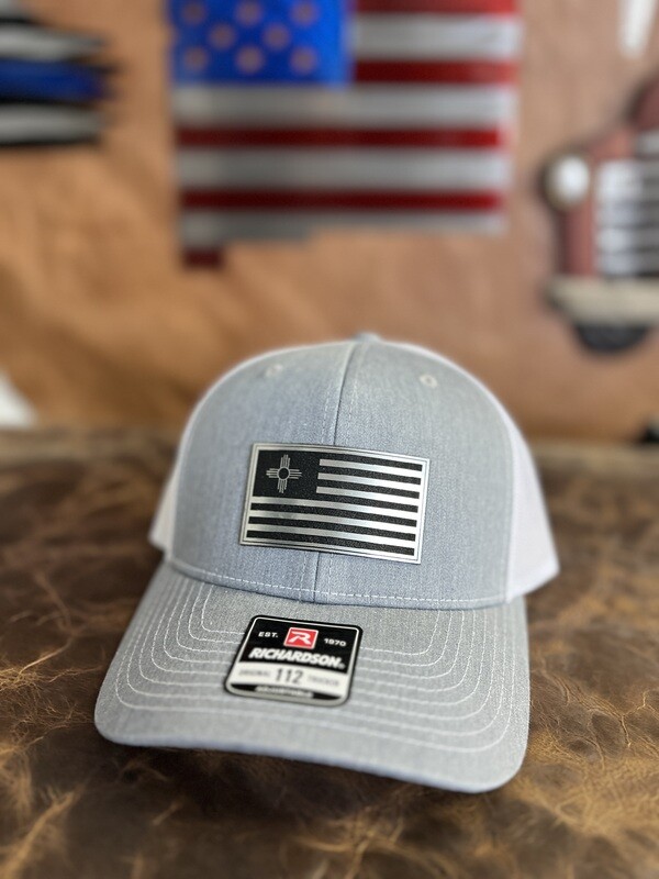 Gray/White Silver Zia Flag Patch Richardson 112 Hat