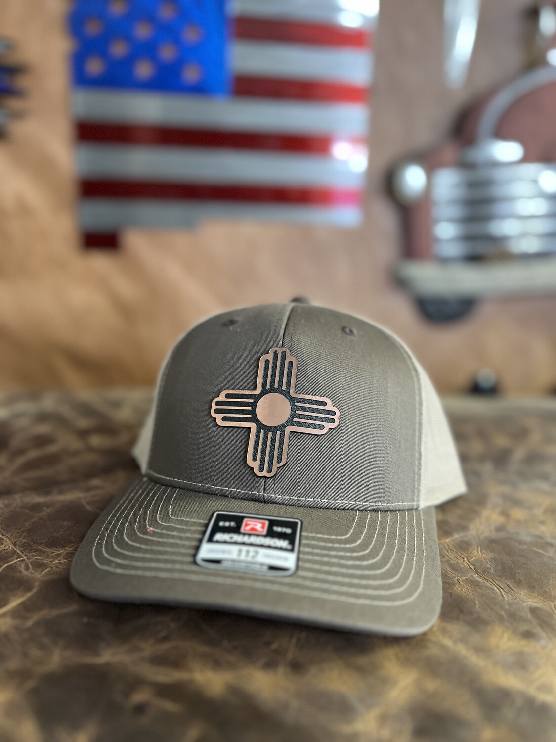 Coffee/Khaki Copper Zia Flag Patch Richardson 112 Hat