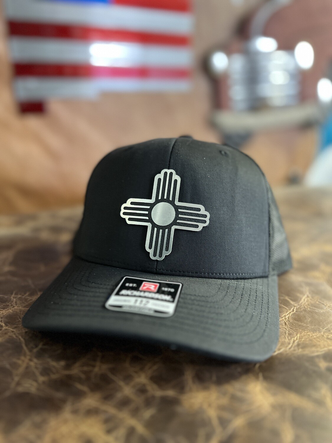 Black/Black Silver Zia Patch Richardson 112 Hat 