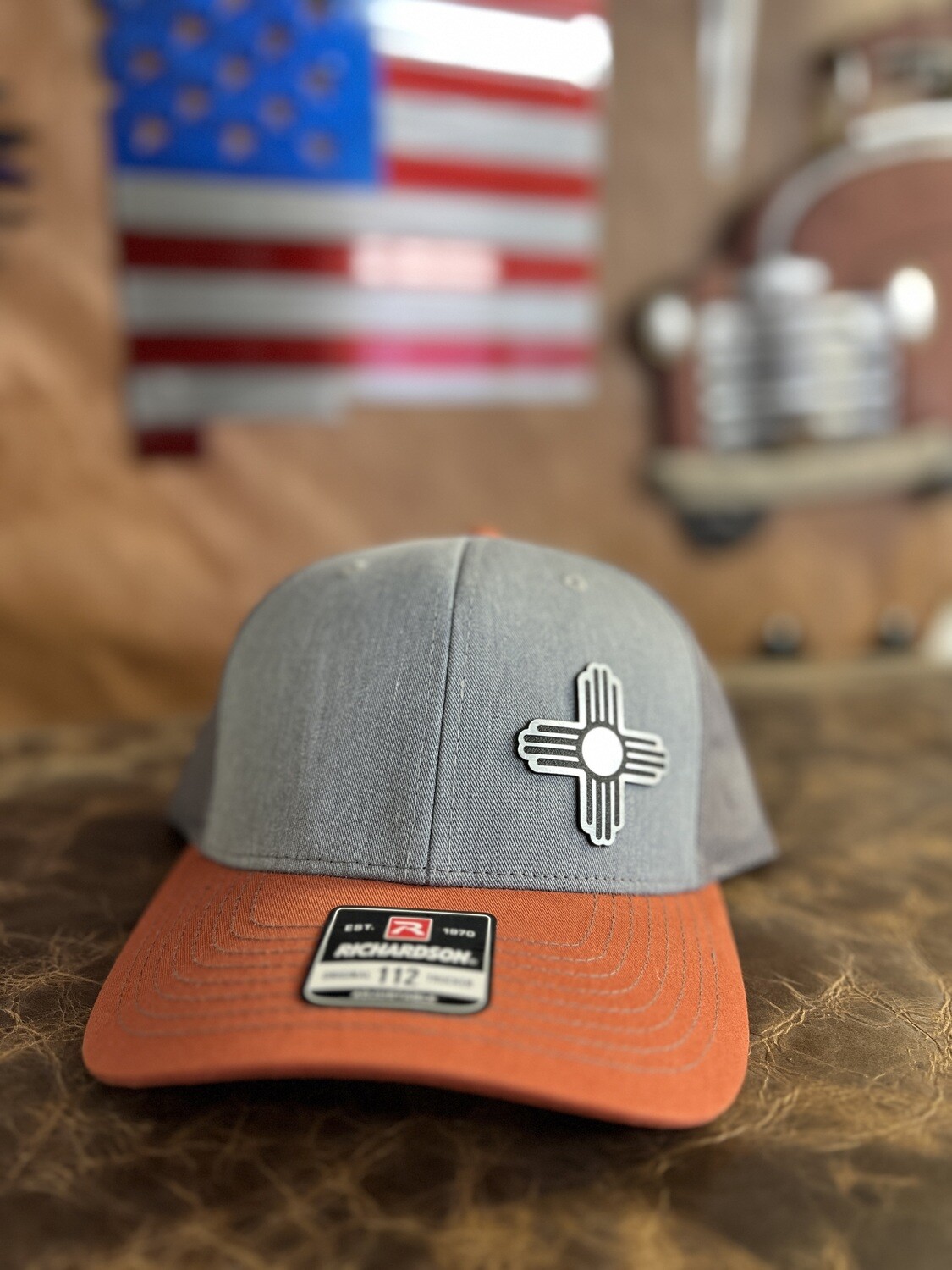 Gray/Rust Silver Side Zia Patch Richardson 112 Hat 