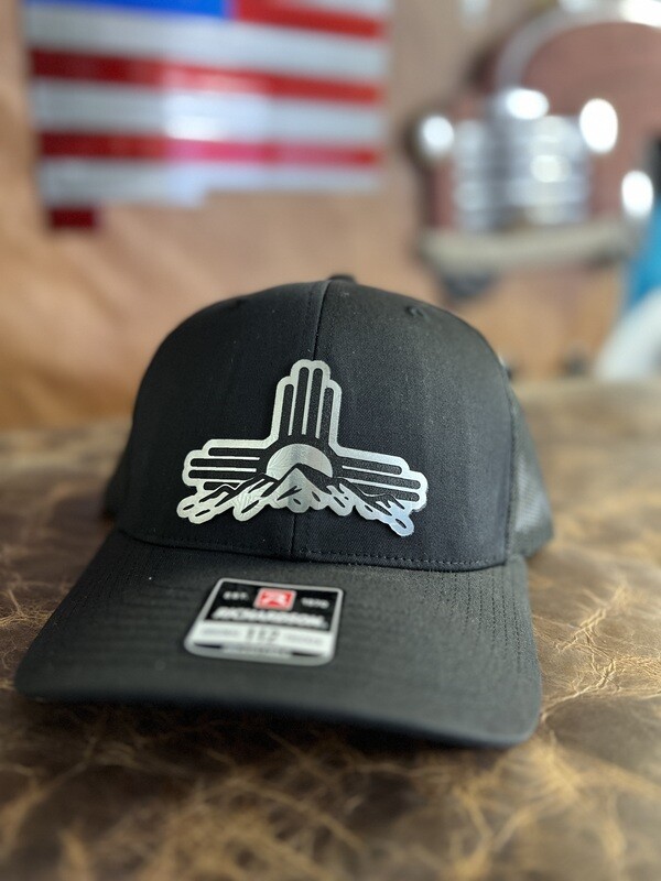 Black/Black Silver Zia Over Mountains Patch Richardson 112 Hat 