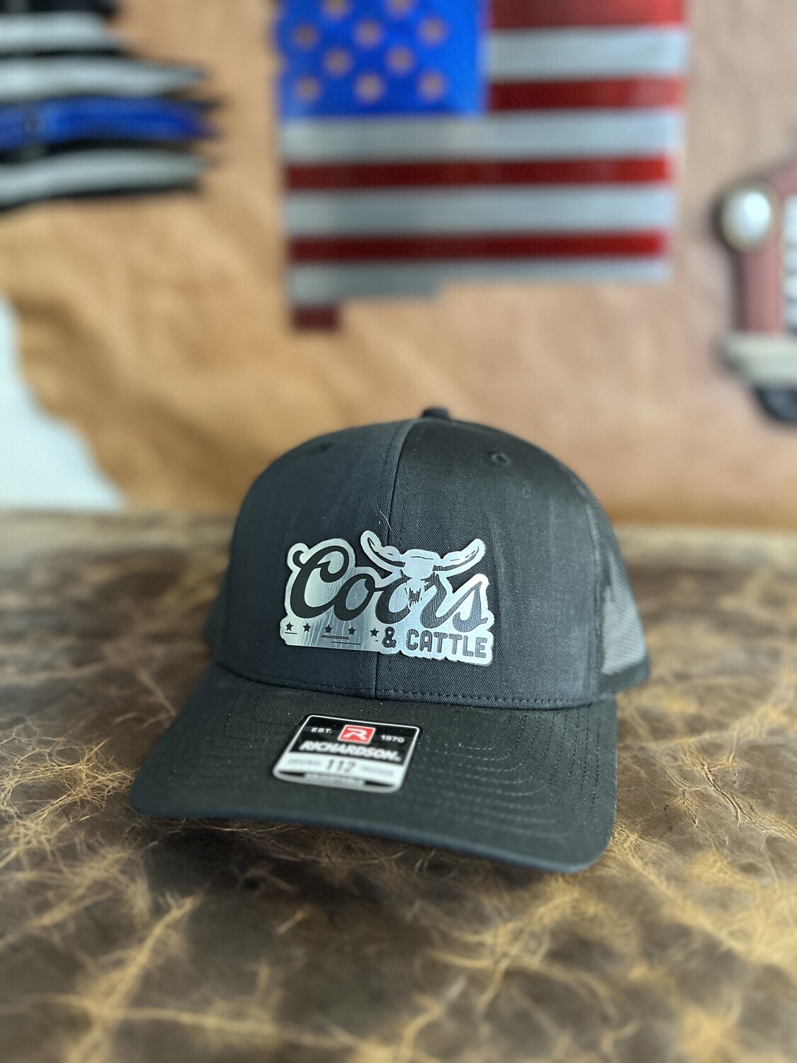 Black/Black Coor&amp;Cattle Silver Patch Richardson 112 Hat