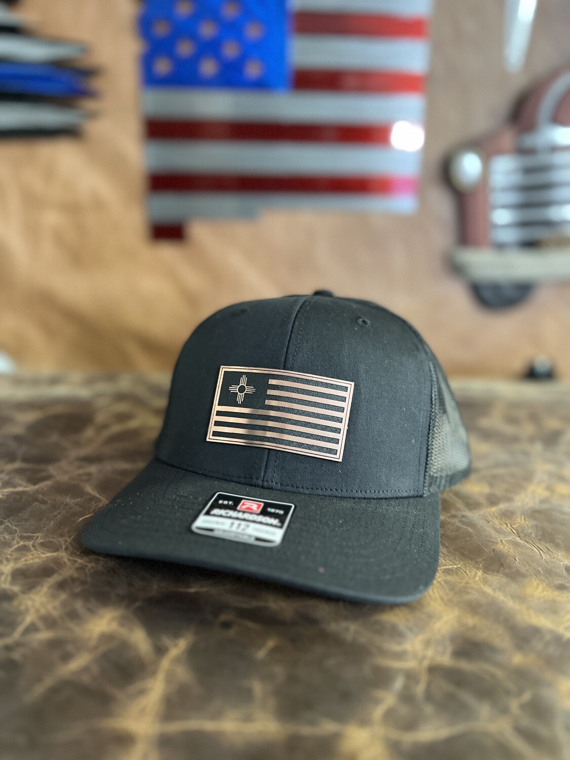 Black/Black Copper Zia Flag Patch Richardson 112 Hat