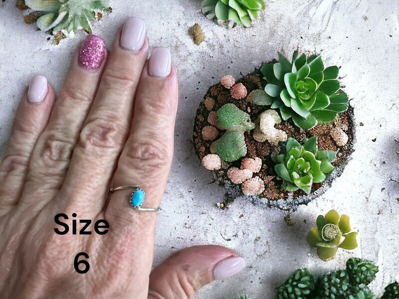 Turquoise Offset Turquoise Rings Sterling Silver