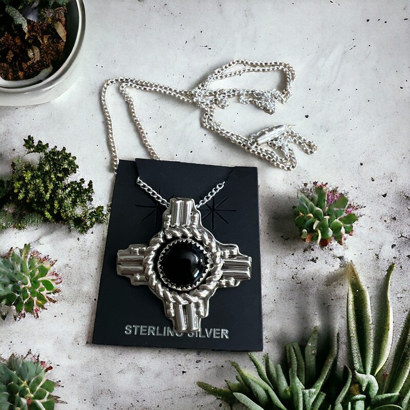 Authentic Zia Jet Pendant Necklace