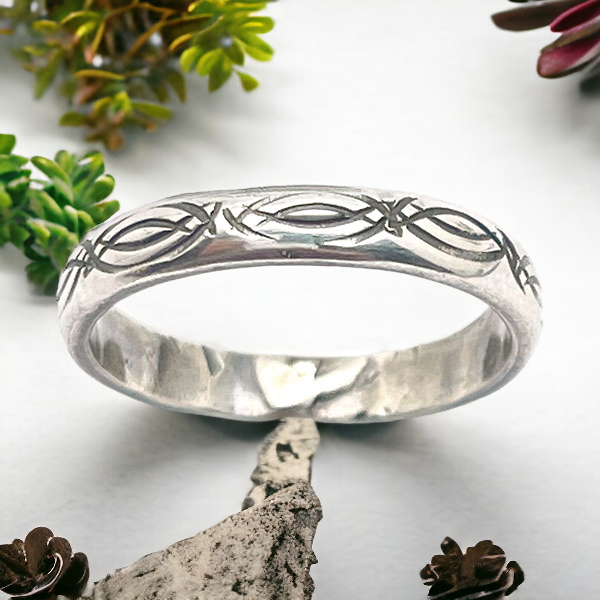 Sterling Silver Stamped Band