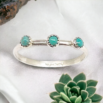 Triple Stone Turquoise Ring