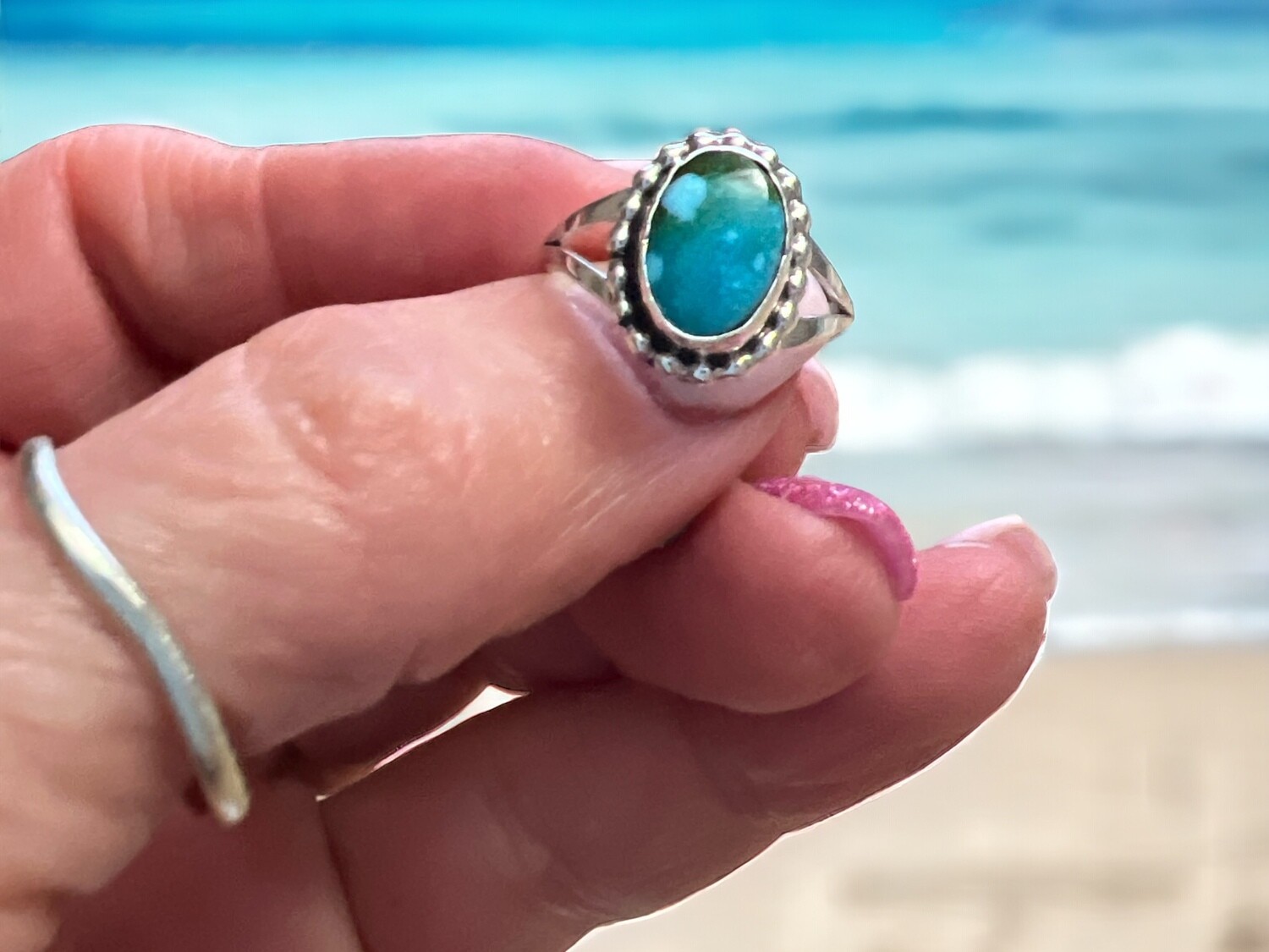 Sterling Turquoise Stone Ring 