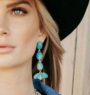 Turquoise Saloon Earrings