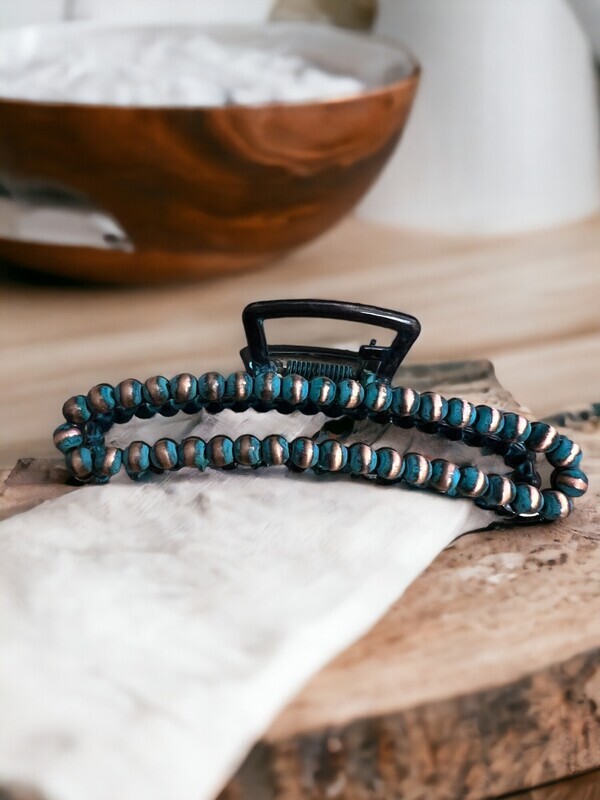 Patina Navajo Pearl Bead Hair Claw