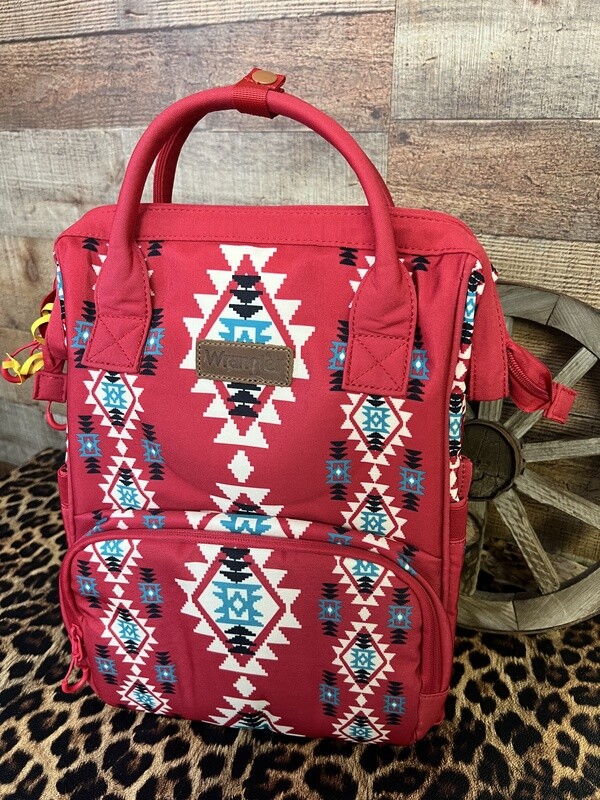 Wrangler Aztec Southwestern Pattern Dual Sided Print Multi-Function Backpack