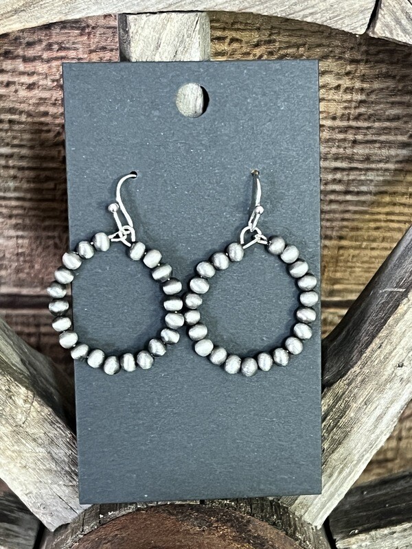 Polished Navajo Pearl Hoop Earrings