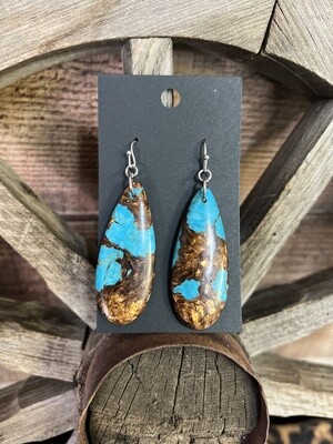 Turquoise Copper Gemstone Drop Earrings