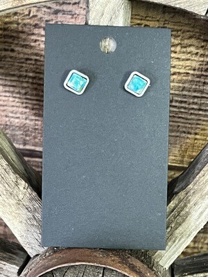  Turquoise Square Gemstone Earrings