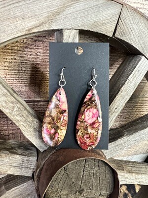 Copper Pink Gemstone Earrings