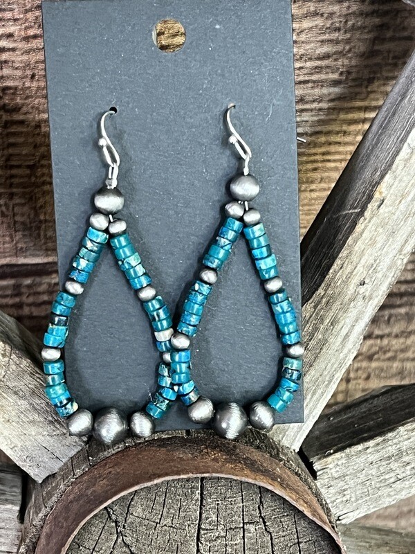 Turquoise Navajo Pearl Earrings