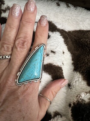 Angled Stone Turquoise Ring