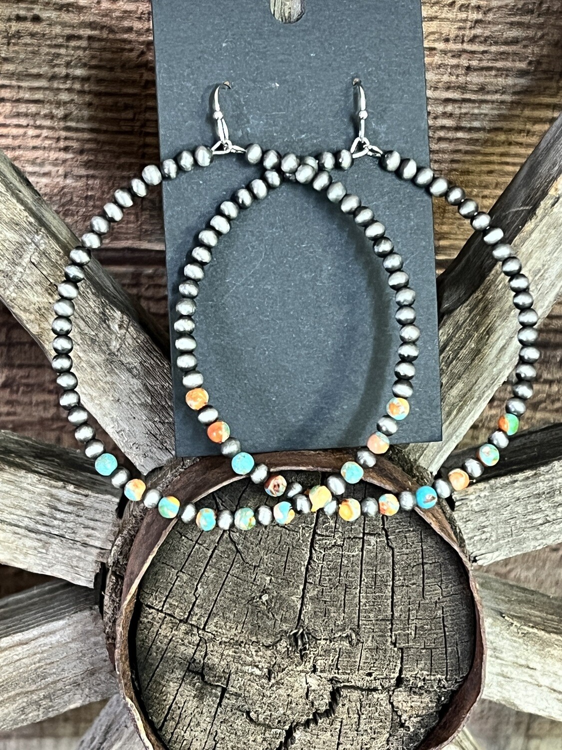 Navajo Pearl Bead Earrings 