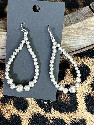 Silver Navajo Pearl Earrings 