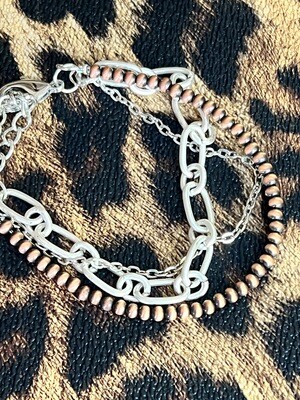 Copper Layered Navajo Pearl Bracelet