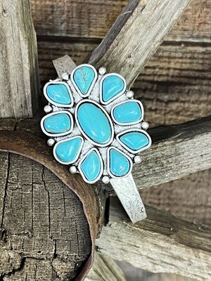 Turquoise Natural Stone Cuff Bracelet 