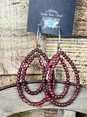 Cranberry Teakwood Earrings