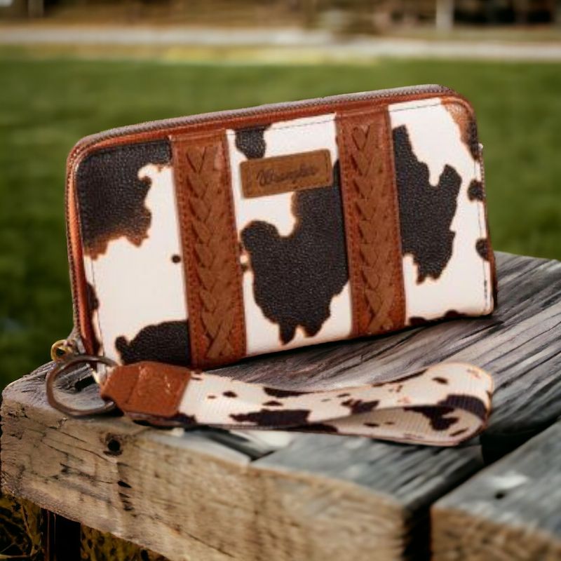 Wrangler Brown Cow Print Wallet