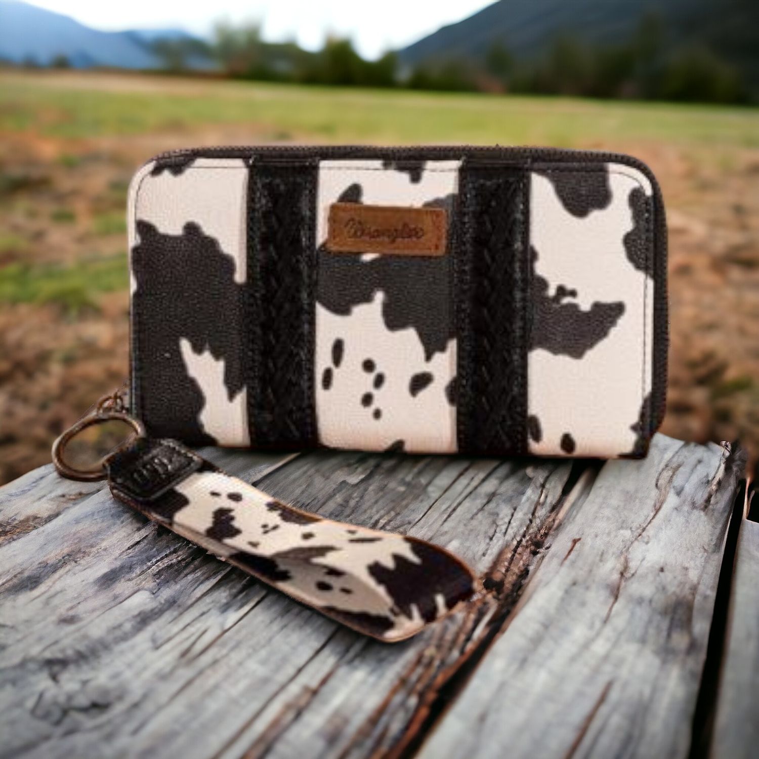 Wrangler Black Cow Print Wallet