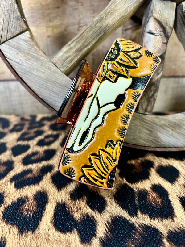 Sunflower Steer Hair Claw